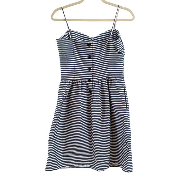 Polo Ralph Lauren Dress Blue White Cotton Striped Spaghetti Strap Size 8 Swiftie - Picture 3 of 7